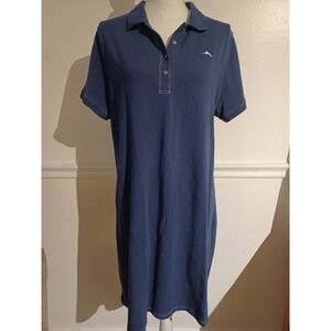 Tommy Bahama Paradise Classic‎ Polo Dress Womens Sz XL Navy Blue
